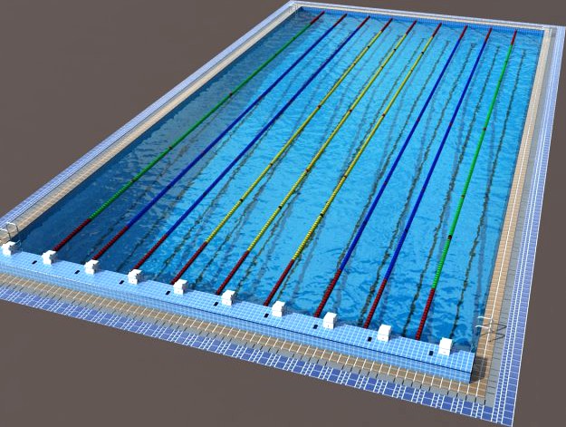 Olympic Swimming Pool Model 3D Model