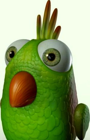 Cartoon Bird Character 3D Model