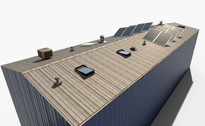 Industrial Roof elements 3d Model AR VR gameready