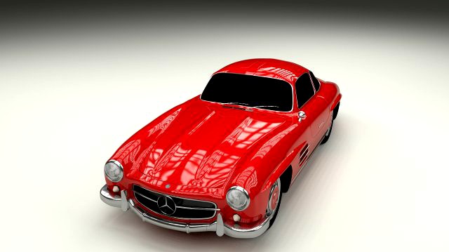 Rigged Mercedes 300SL W198 3D Model