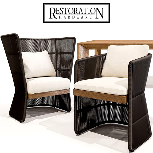 RH Havana Fun and Armchair with Arles Table