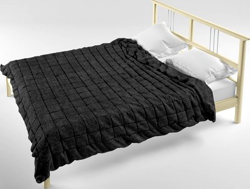 Blanket and pillows on the bed from ikea 3D Model