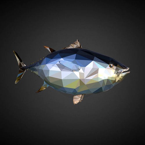 Tuna Low Polygon Art Ocean Fish