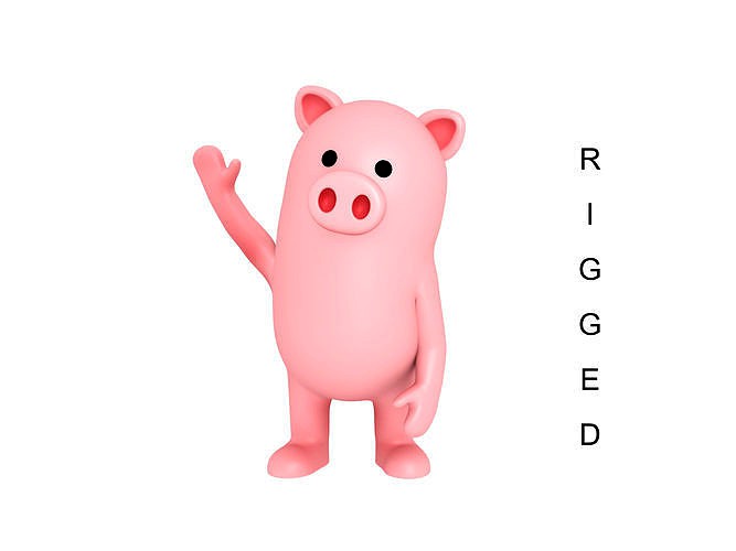 Rigged Pig Character
