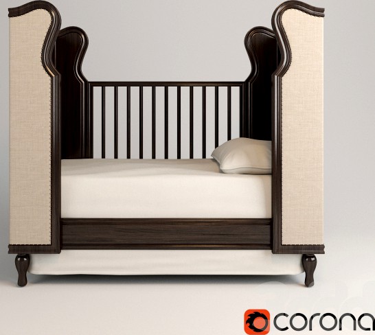 french upholstered wing crib
