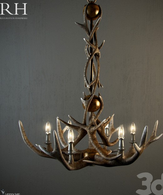 Adirondack Antler 6-Arm Chandelier