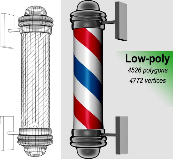 Column teaches barber 3D Model