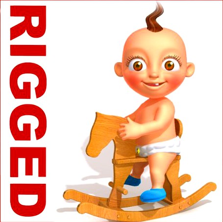 Baby Jake Cartoon Rigged 3D Model