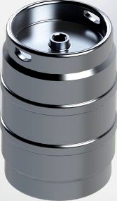 Beer Keg aluminum 16diaX23 38H 3D Model