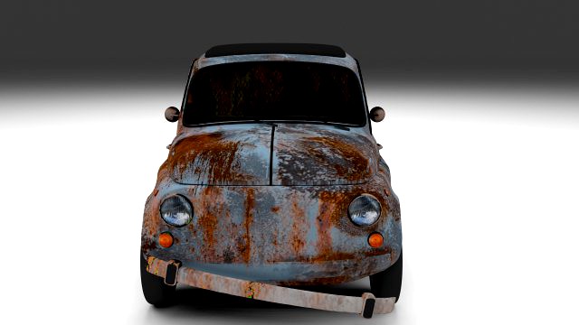 Rusty FIat 500 Nuova 3D Model