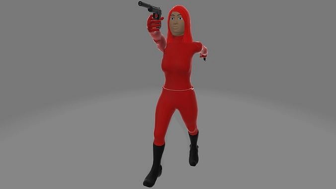 Red Female Commando Assassin