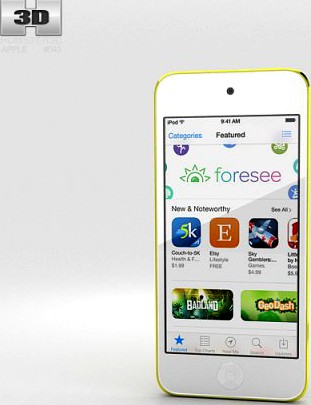 Apple iPod Touch Yellow 3D Model