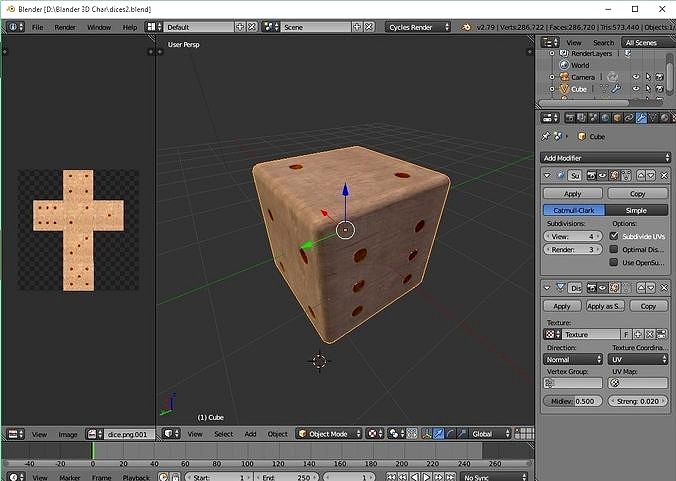Dice in Blander