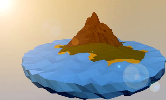 Sunny Island Animation 3D Model