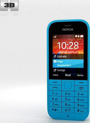 Nokia 220 Cyan 3D Model