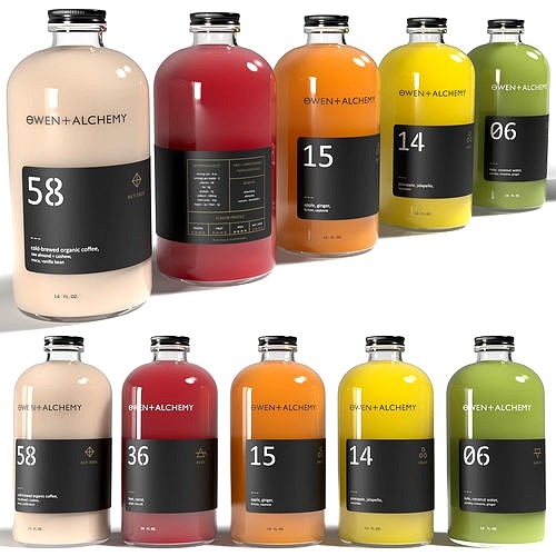 Owen and Alchemy Juice Bottles