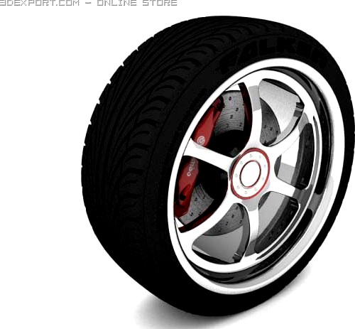 wheel (alloy wheel and tire) 3D Model