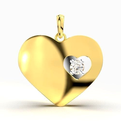 DIAMOND HEART PENDANT | 3D