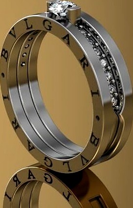 diamonds ring BVLGARI | 3D