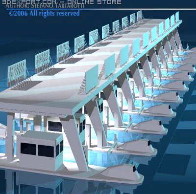 Highway pay toll building 3D Model