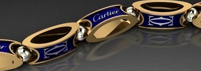 cartier men bracelet necklace | 3D