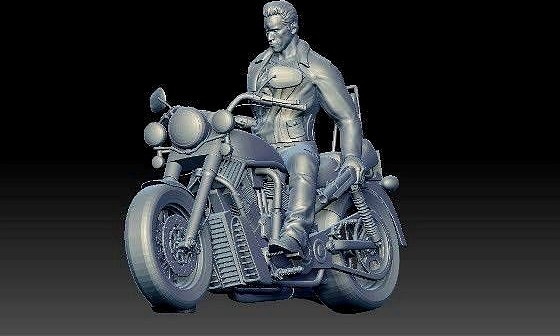 Arnold Schwarzenegger  Terminator motorcycle | 3D