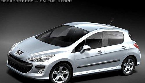 Peugeot 308 mid poly 3D Model