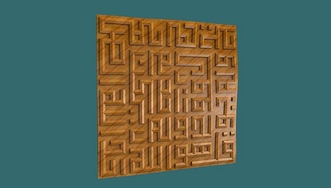 Quran surah al ikhlas kufi calligraphy 3d stl model for cnc | 3D