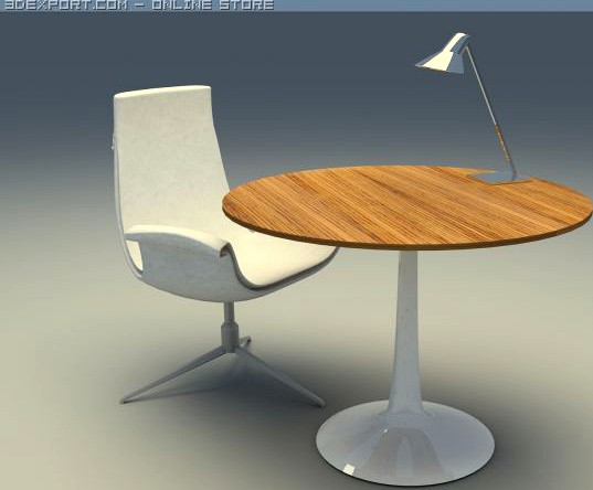 chair study table lamp 3D Model