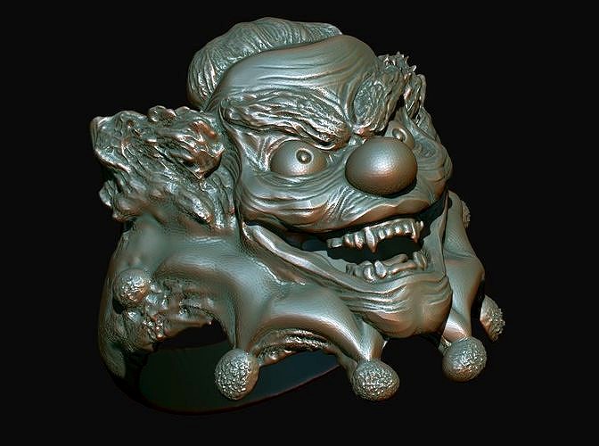 Creepy clown finger ring | 3D