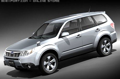 Subaru Forester 2009 mid poly 3D Model