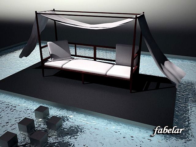 Four poster bed 3D Model