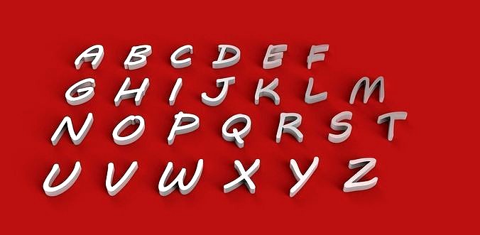 MVBOLI font uppercase and lowercase 3D letters  STL file | 3D