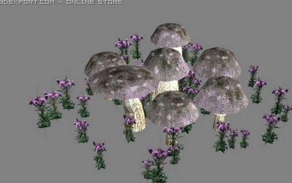 Purple Aminitas 3D Model