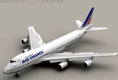 Boeing 747 200 Air France 3D Model