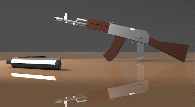 AK-74 and Makarov in low-poly