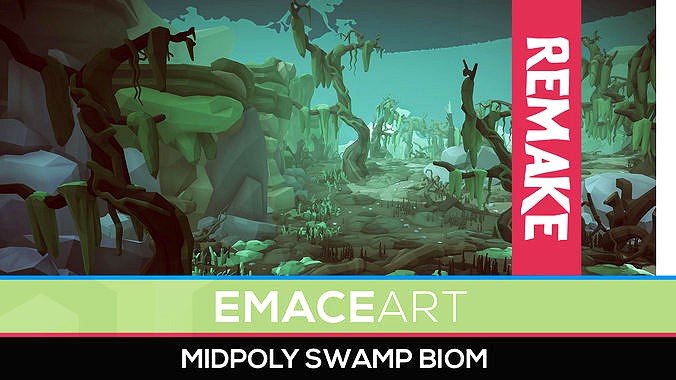 Stylized Free Swamp art game Unity asset pack
