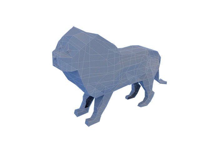 Very low poly lion