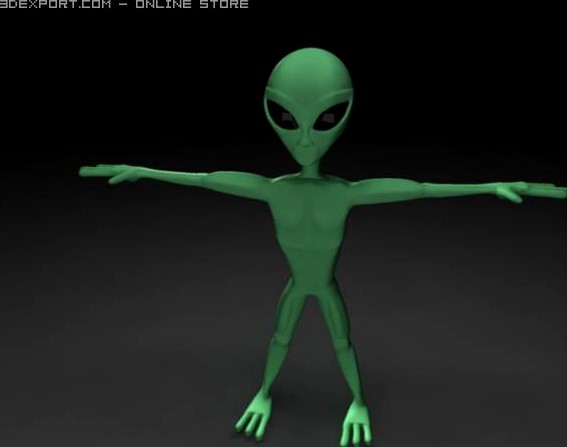 Little Green Alien 3D Model