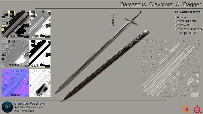 Damascus Claymore