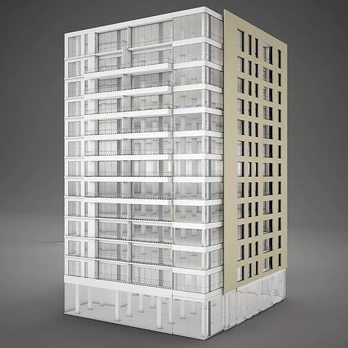 3D Tower Hotel moden