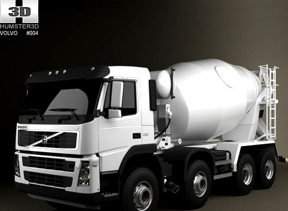 Volvo FM 8x4 Mixer 3D Model