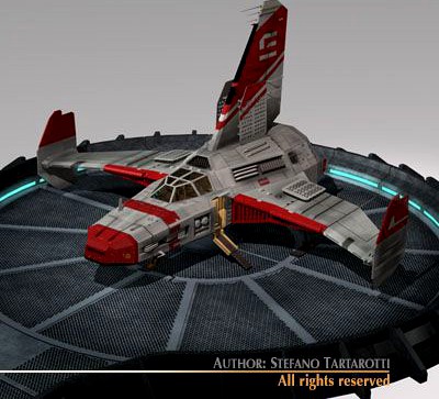 Spaceship with landing dock 3D Model