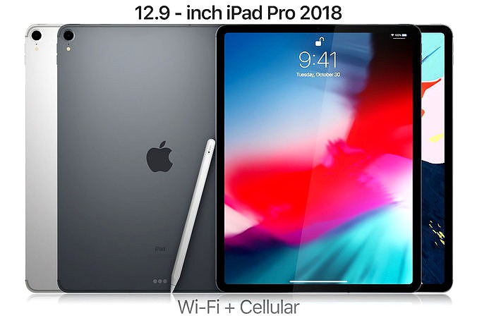 Apple iPad Pro 12-9 inch Wi-Fi and Cellular 2018 and Pencil