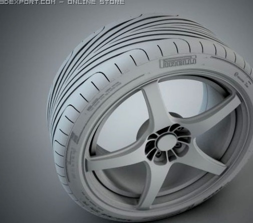 OZ rim  Pirelly Pzero Tyre 3D Model