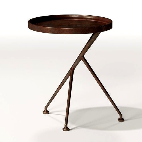 Kathy Kuo - Industrial Rustic Angular Aluminum End Table