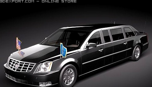 Cadillac DTS Presidental Limo 3D Model
