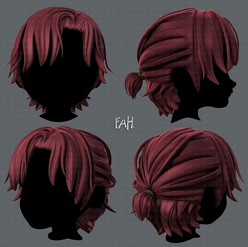 3D model Base Hair for girl V52 VR / AR / low-poly