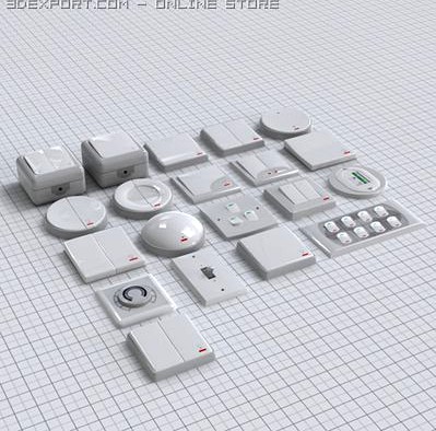 Electrical switches pack 3D Model