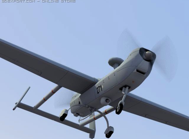 Hunter RQ5a UAV Low Poly 3D Model